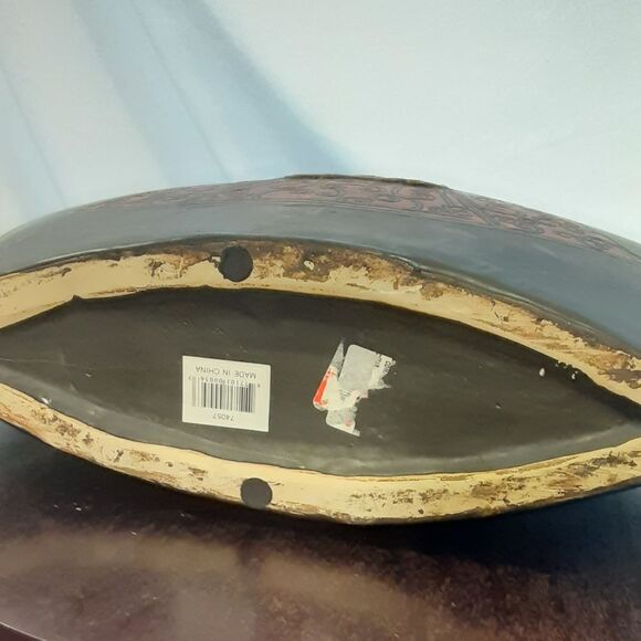 Modern Large Vase w/ Gold Egyptian Glyphs & Red Decorative Panels - Picture 7 of 7